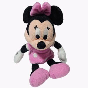 Disney Original Minnie Mouse 9 inch Plush Pink Dress Bow Stuffed Animal Toy